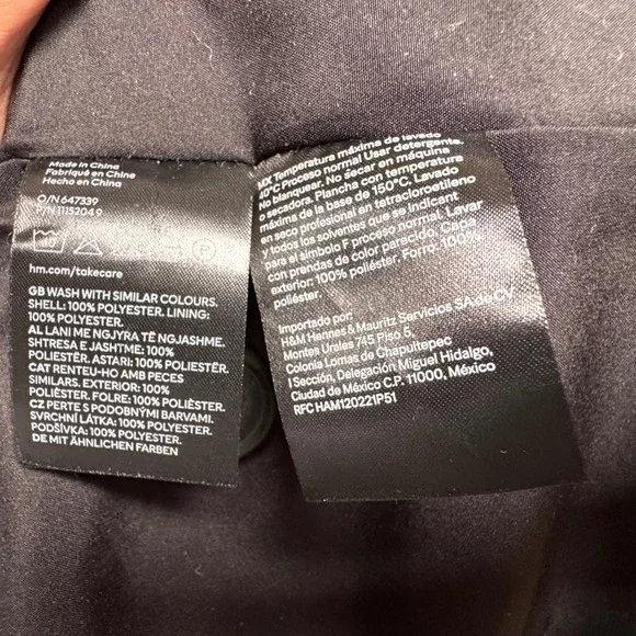 NWOT H&M Double Breasted Plus Size Trench Coat XXL Belt Unisex Utility Black - Picture 8 of 11